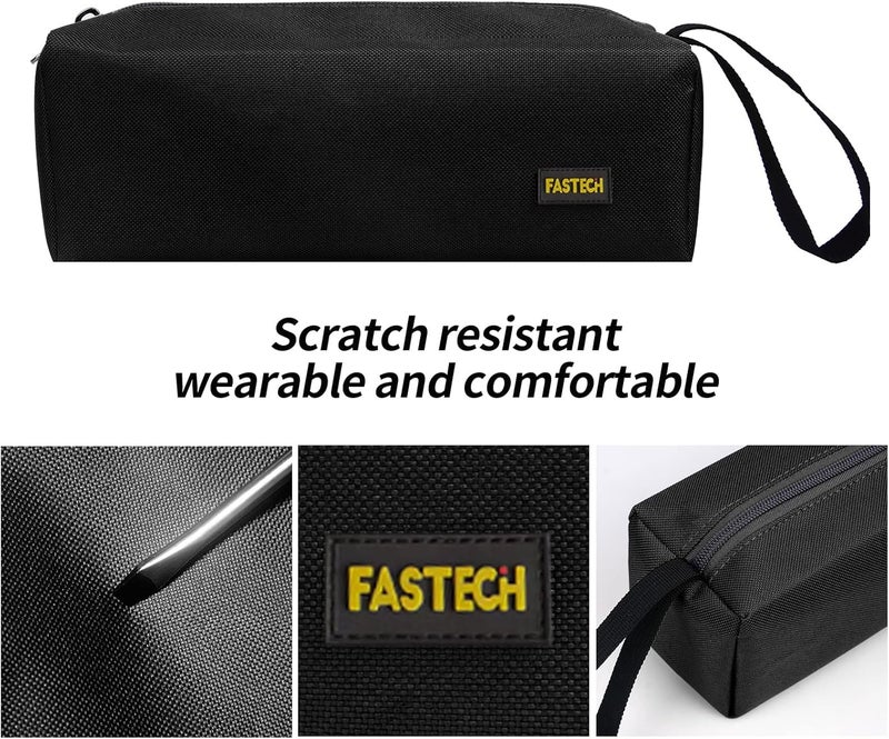 FSATECH 1-Pack Zipper Utility Tool Bag, Small Zipper Bags/Multi-Purpose Tool Pouch Tote Bags Storage Organizer for Screwdrivers, Pliers, Nut Drivers Gifts to Men/Women. (Black) - Image 3